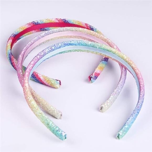 Girls Headbands 8 Pack Rainbow Sequin Heart Mermaid Hairband Kids Hair Accessori - Picture 1 of 2
